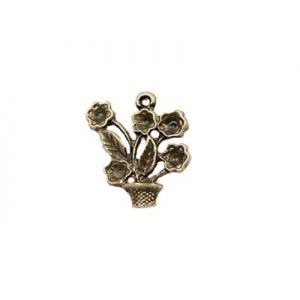 Zawieszka metalowa Charms ScrapBerry's Kwiat w Donicy, 22mm
